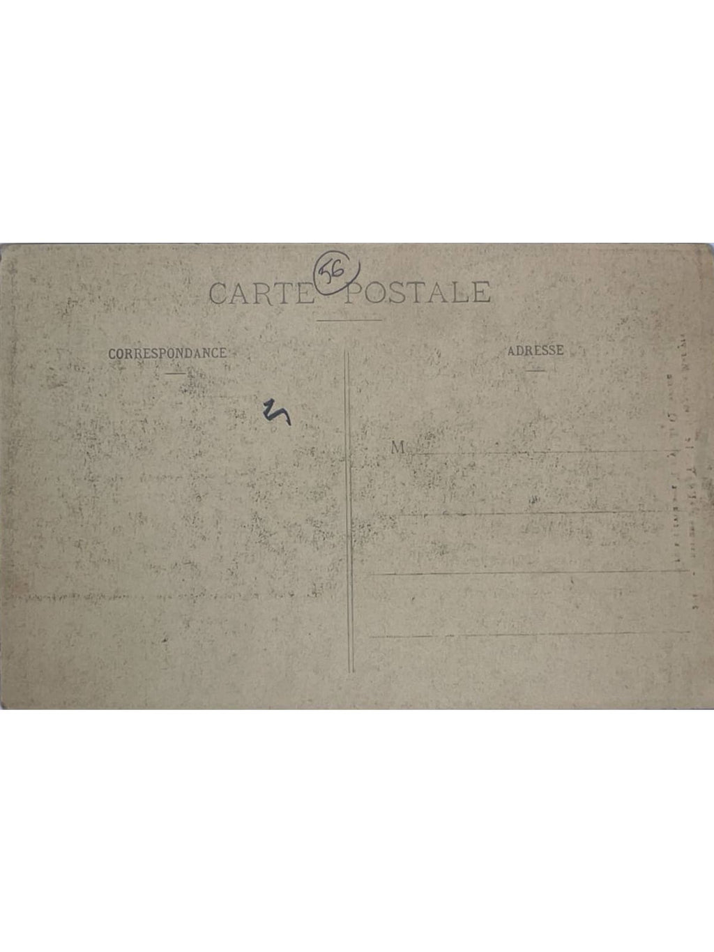 Verso de la carte postale