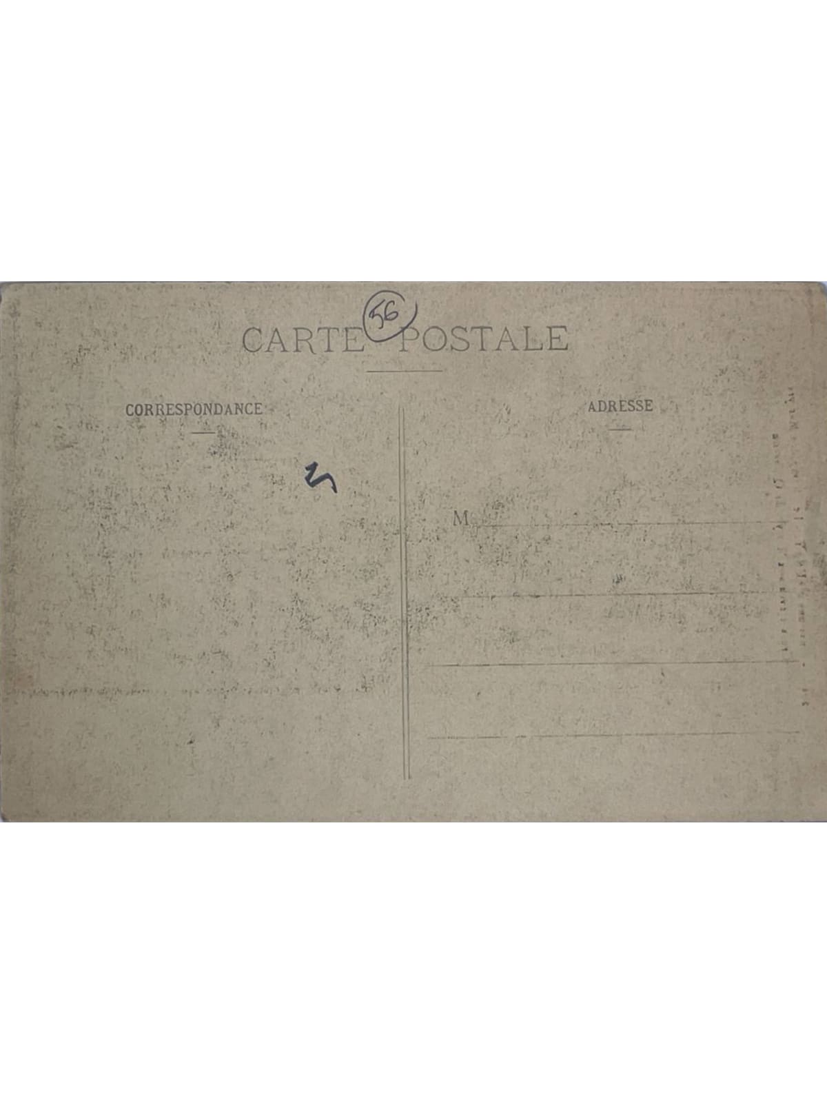Verso de la carte postale