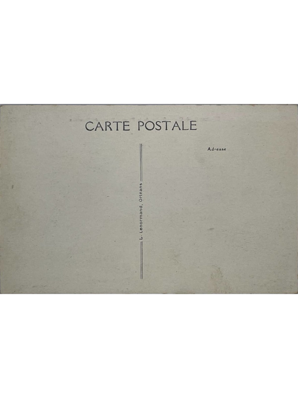Verso de la carte postale