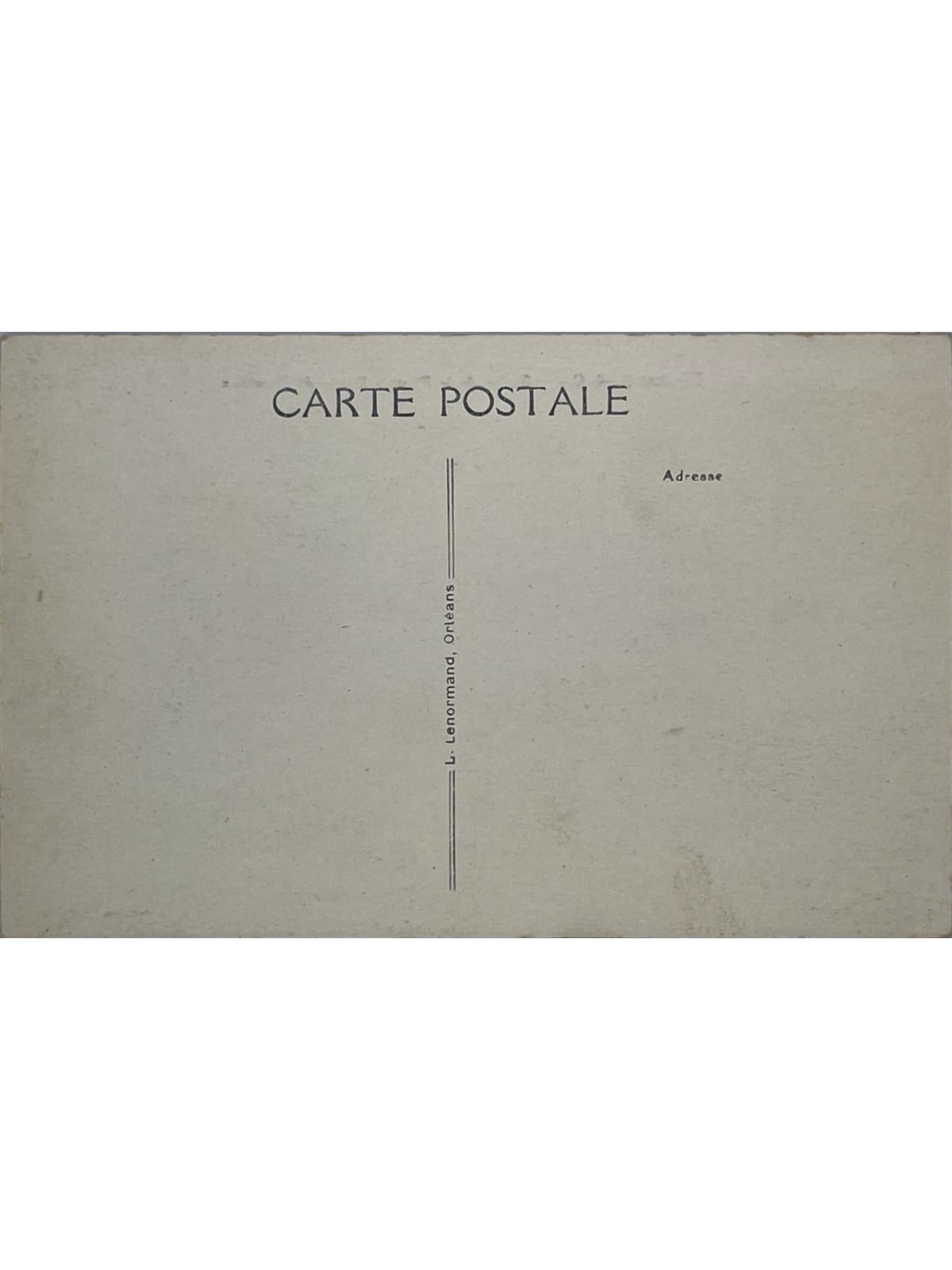 Verso de la carte postale