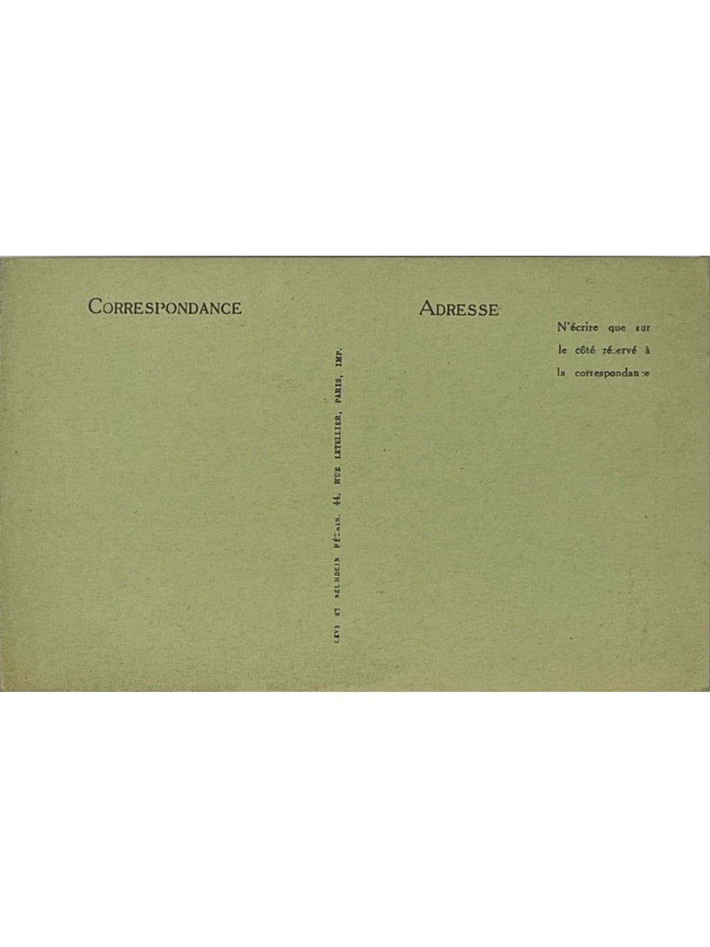 Verso de la carte postale