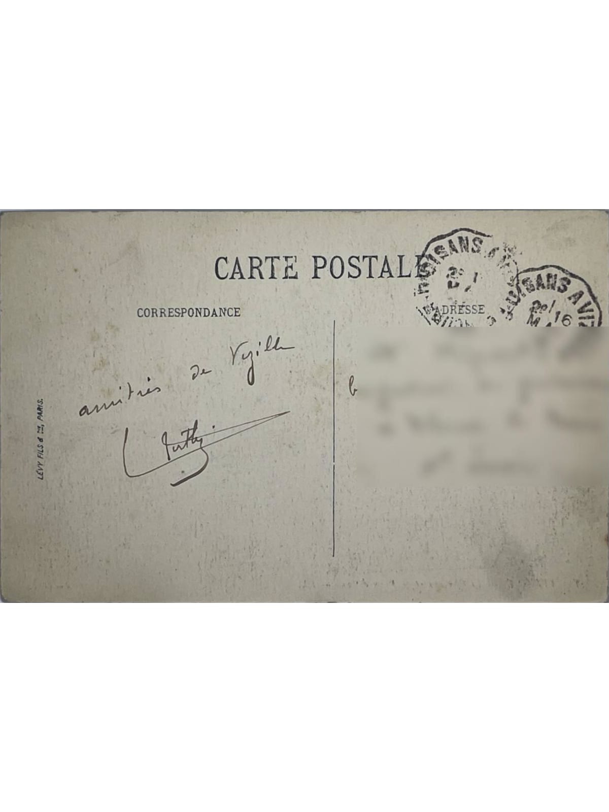 Verso de la carte postale