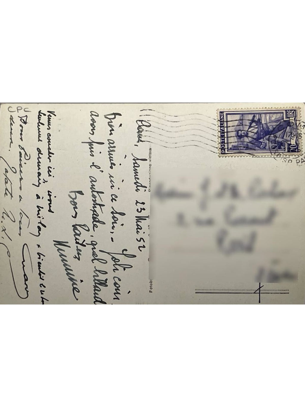 Verso de la carte postale