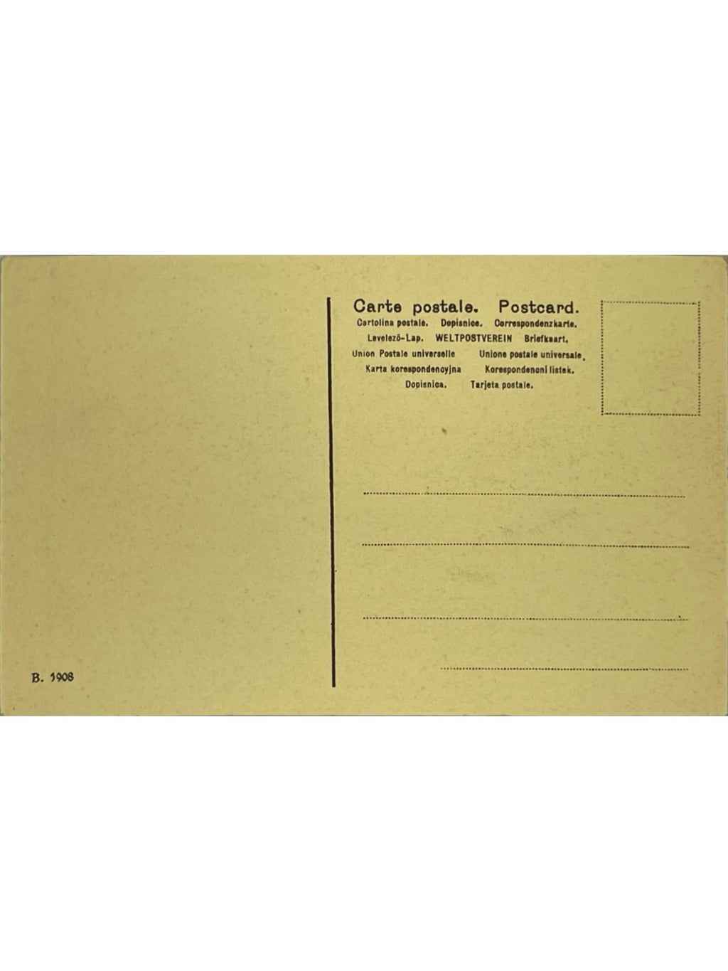 Verso de la carte postale