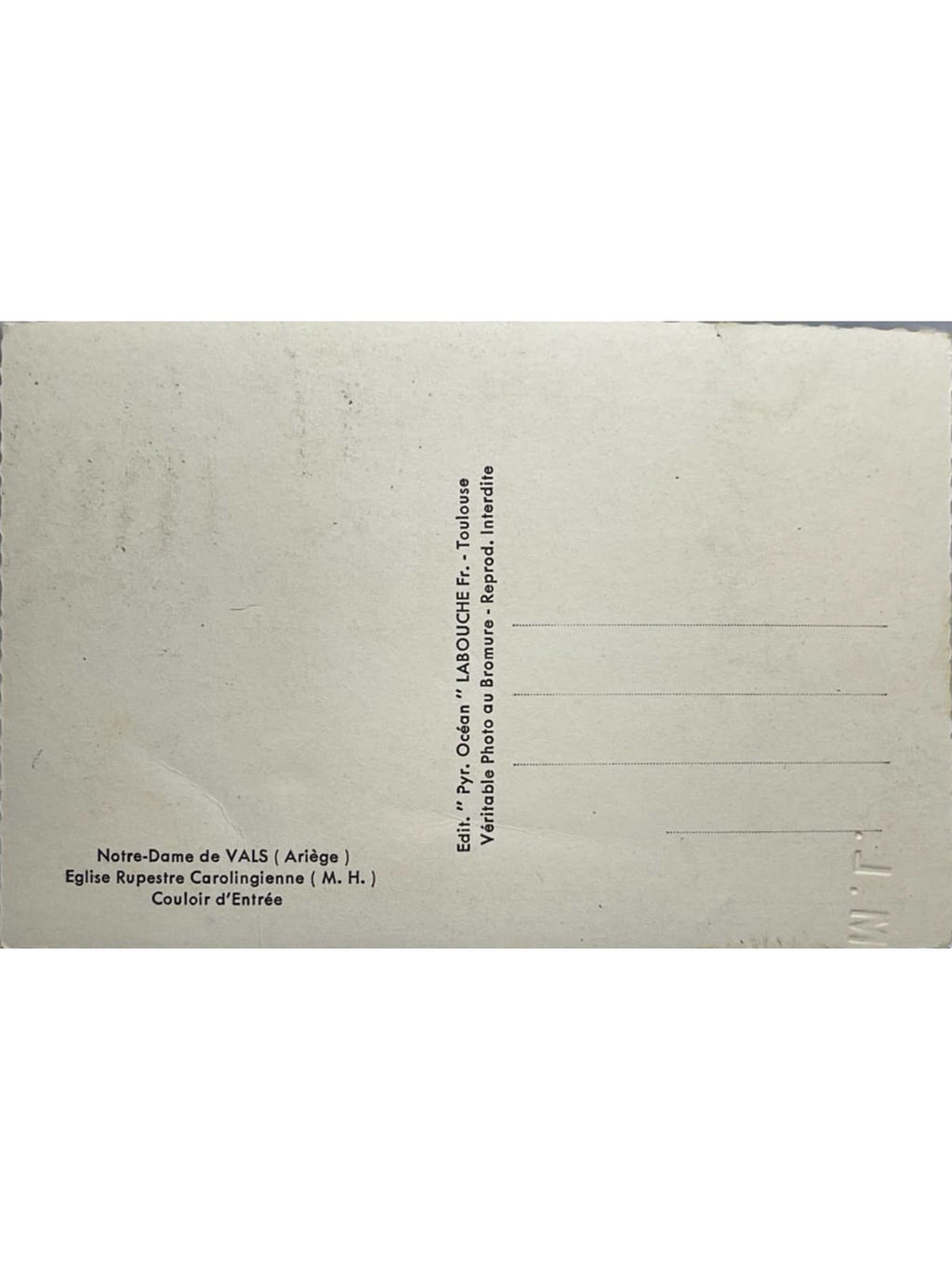 Verso de la carte postale