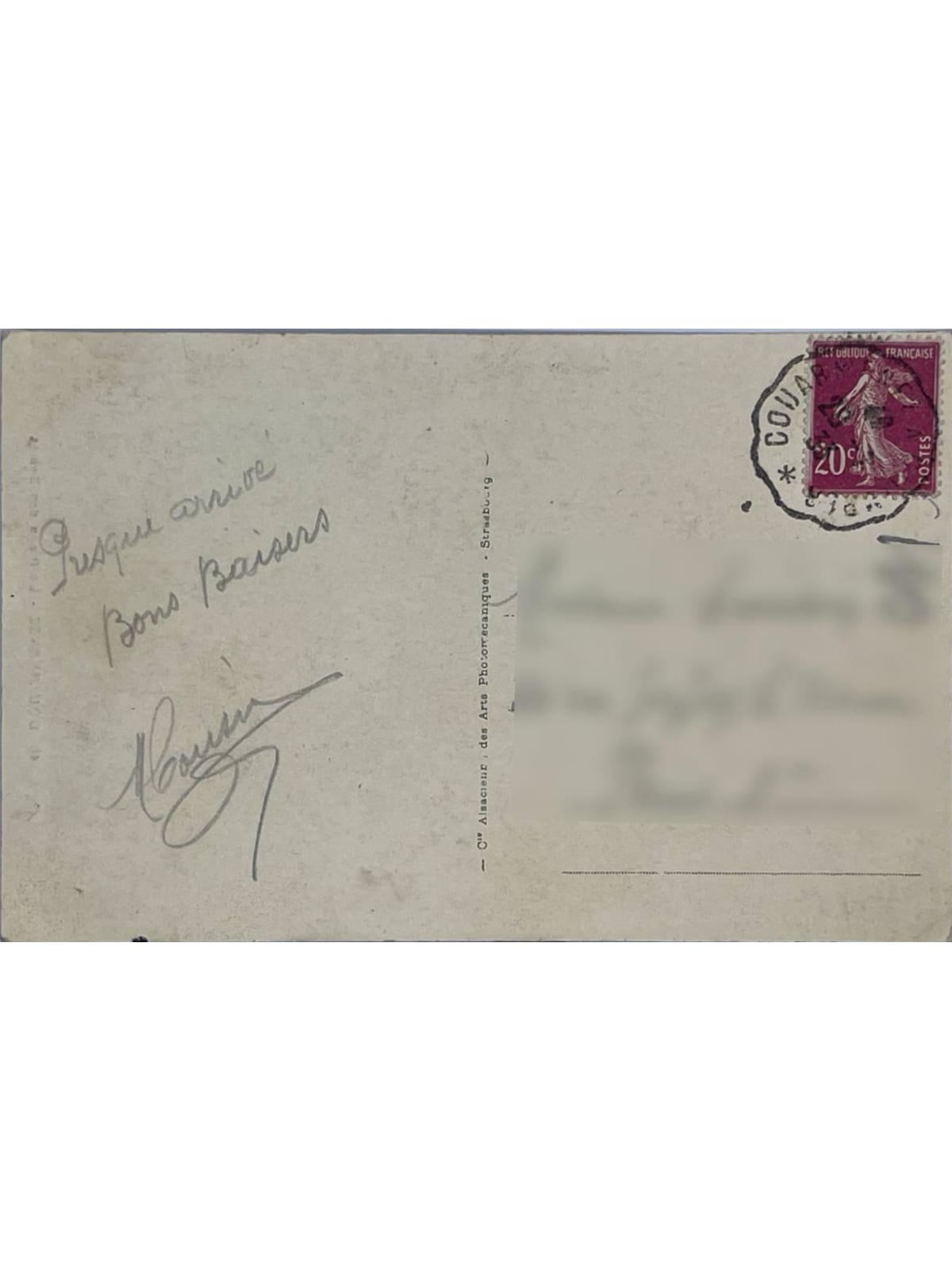 Verso de la carte postale