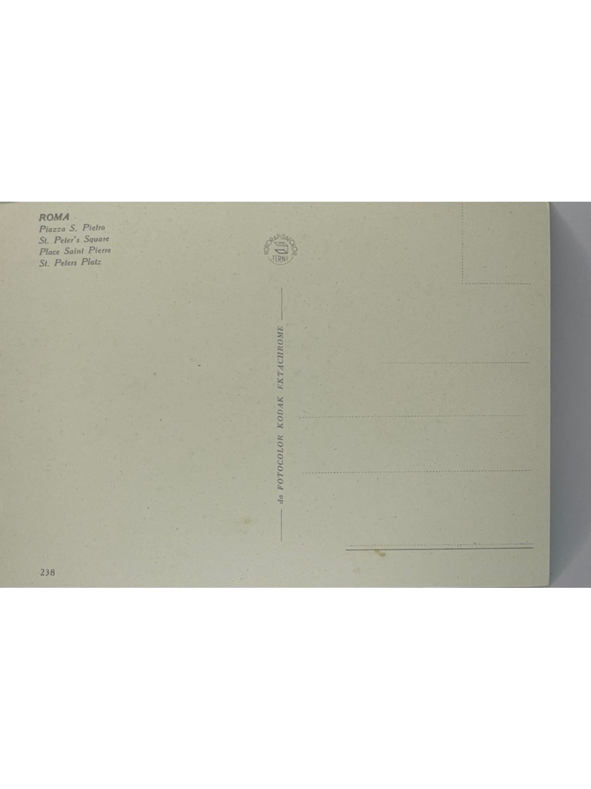 Verso de la carte postale