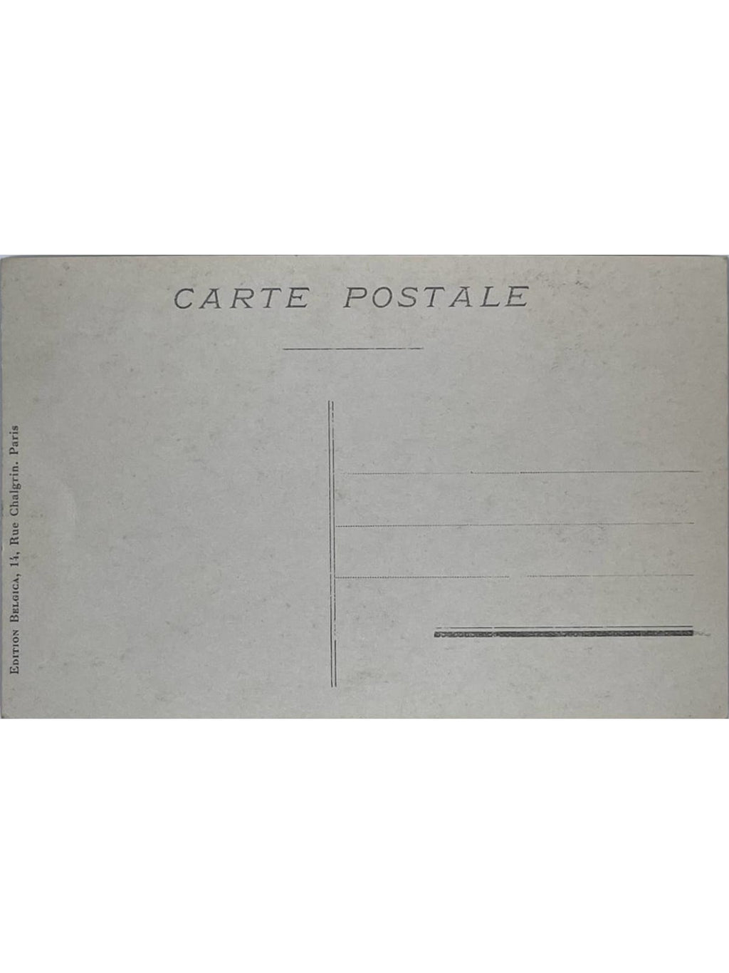 Verso de la carte postale