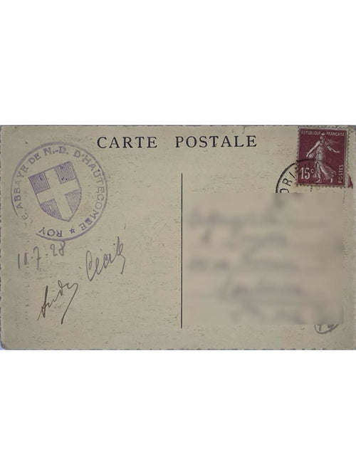 Verso de la carte postale