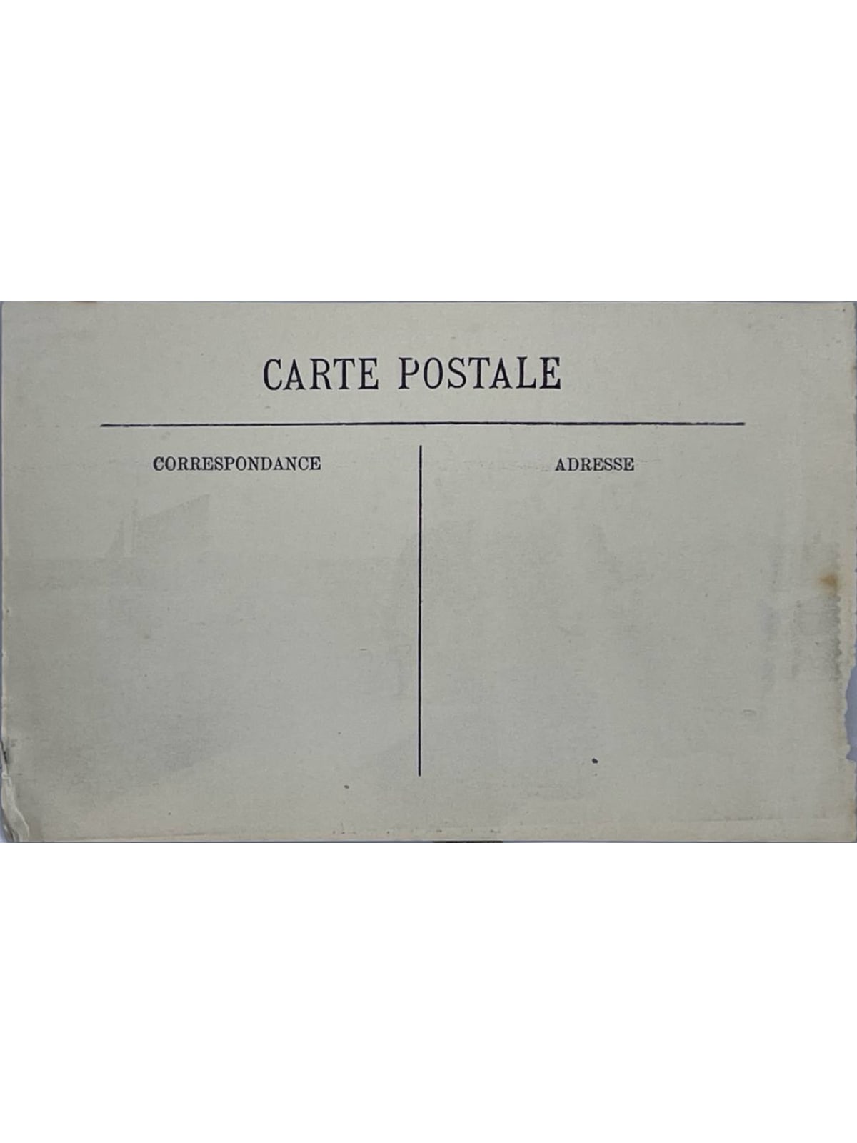 Verso de la carte postale