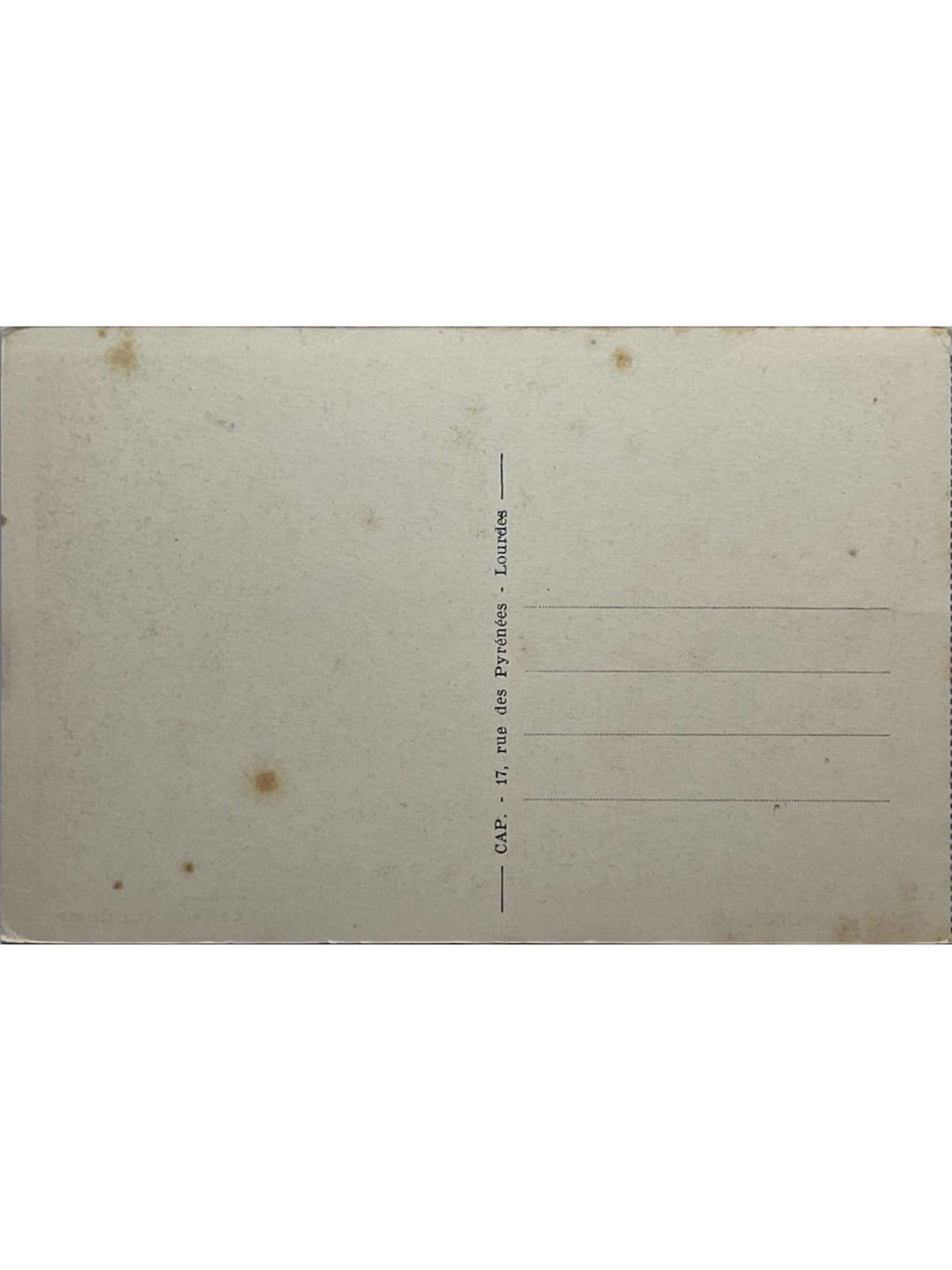 Verso de la carte postale