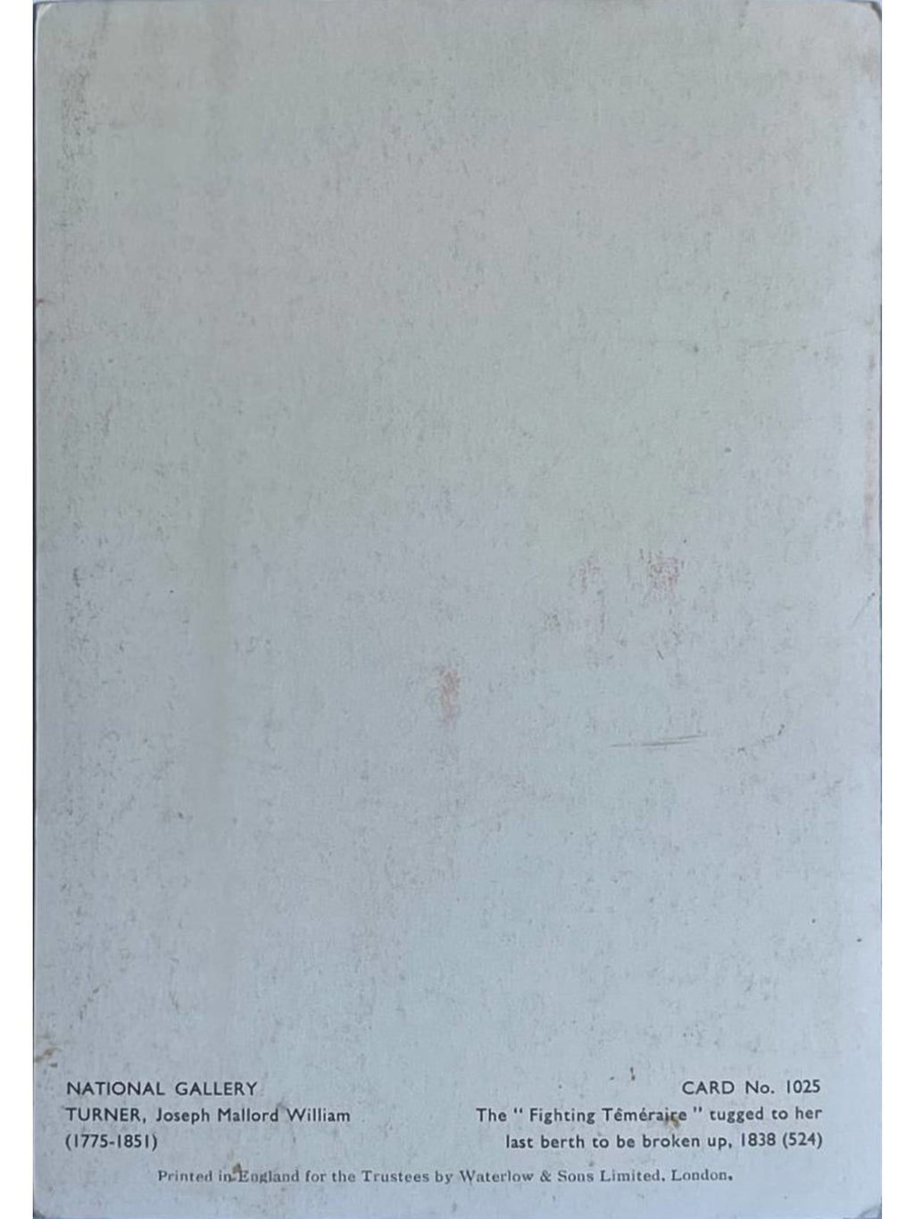 Verso de la carte postale