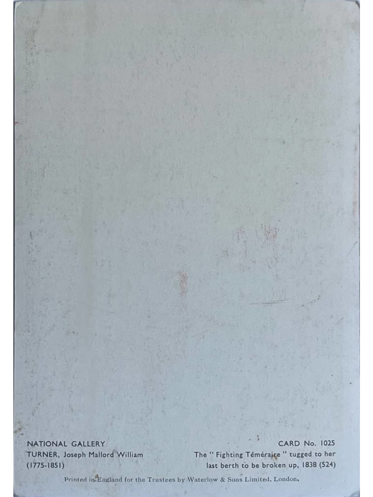 Verso de la carte postale