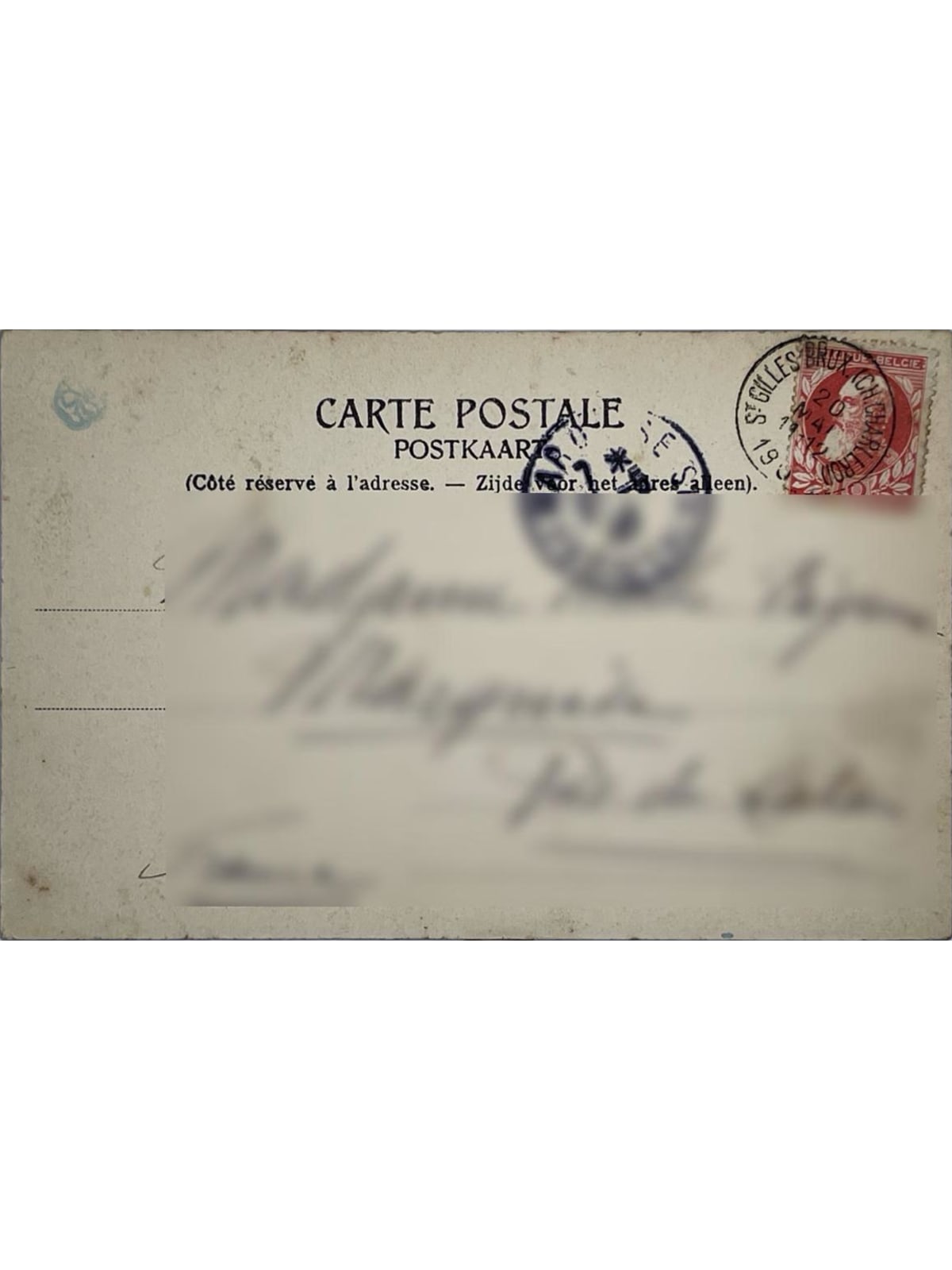 Verso de la carte postale