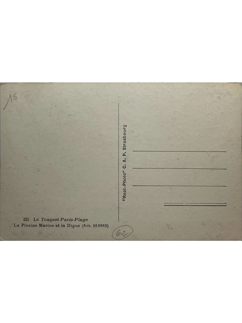 Verso de la carte postale