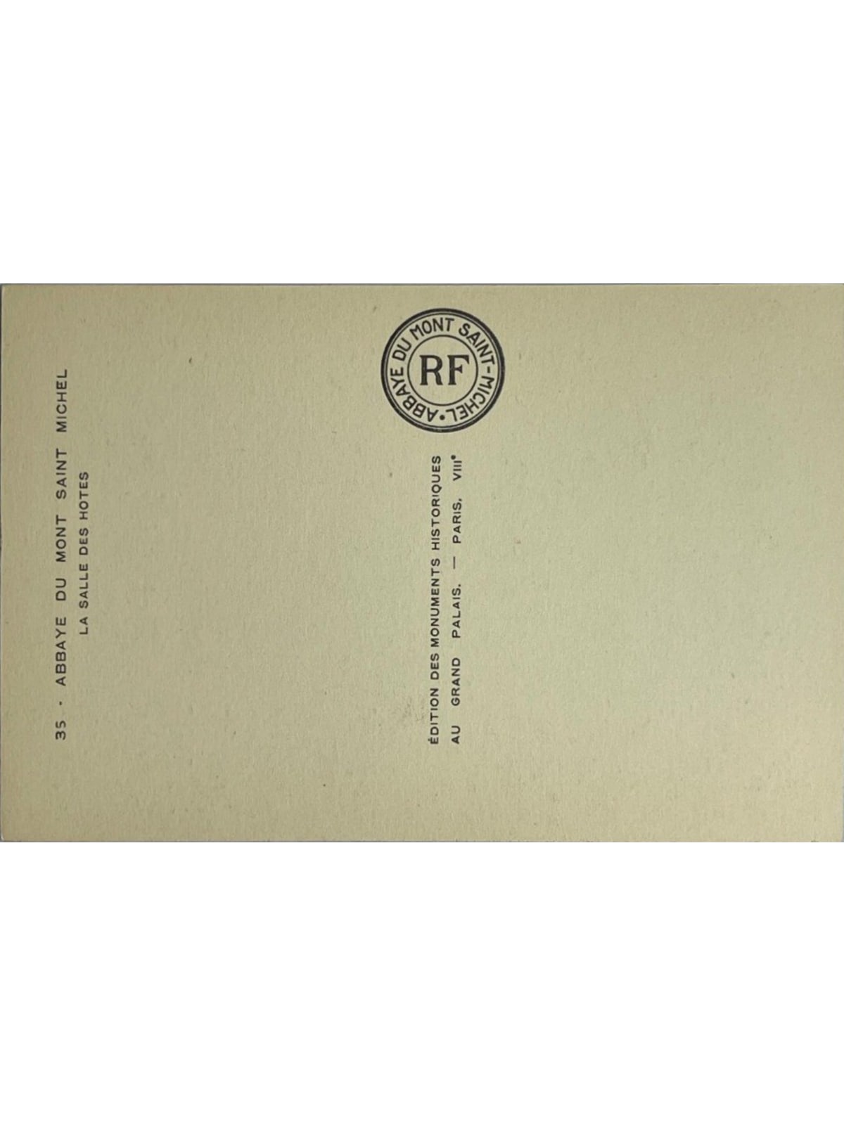 Verso de la carte postale