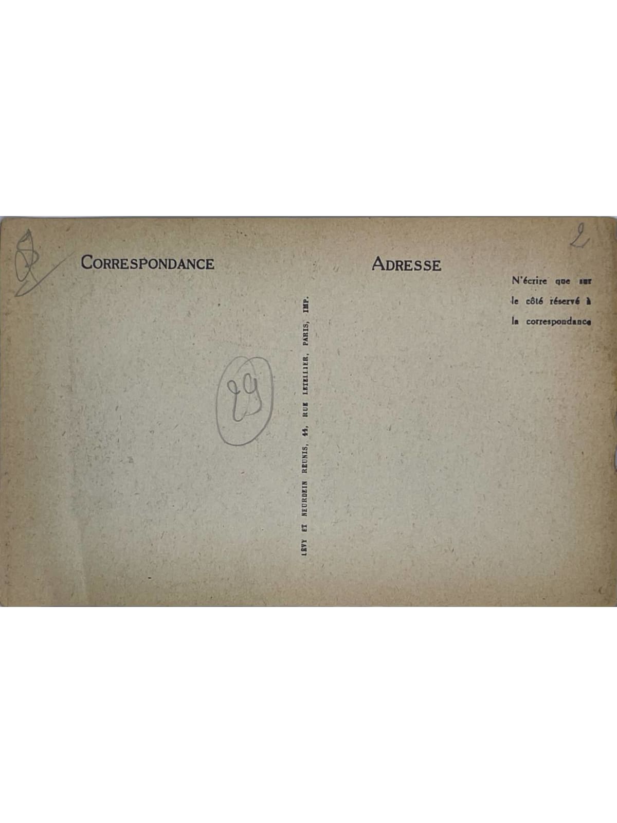 Verso de la carte postale