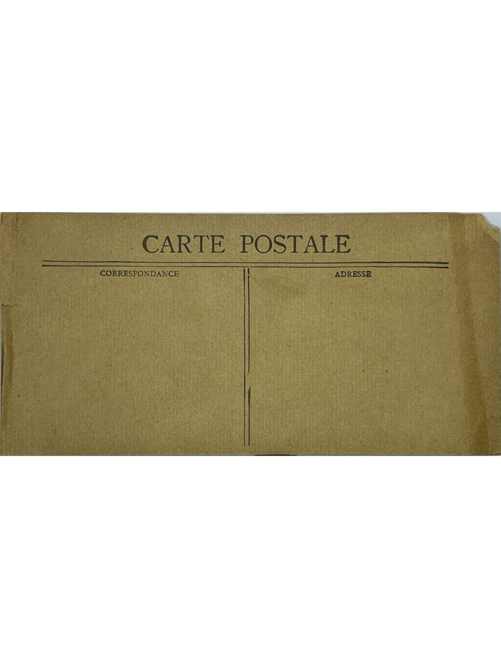 Verso de la carte postale