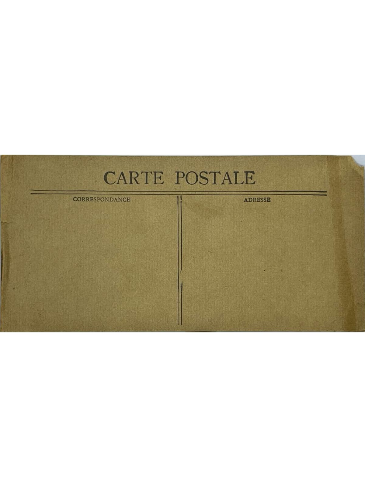 Verso de la carte postale