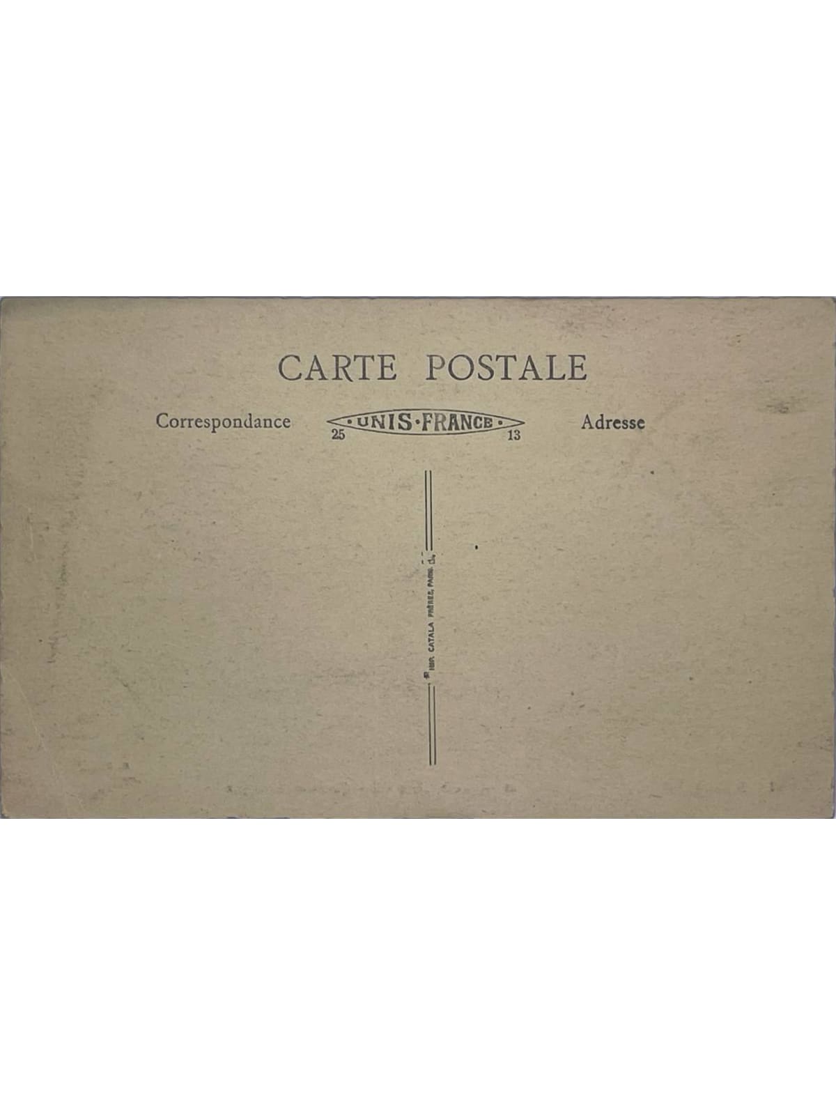 Verso de la carte postale