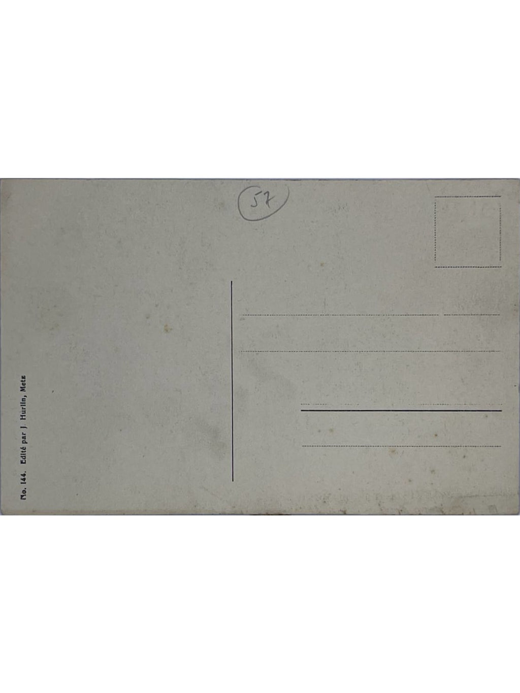 Verso de la carte postale