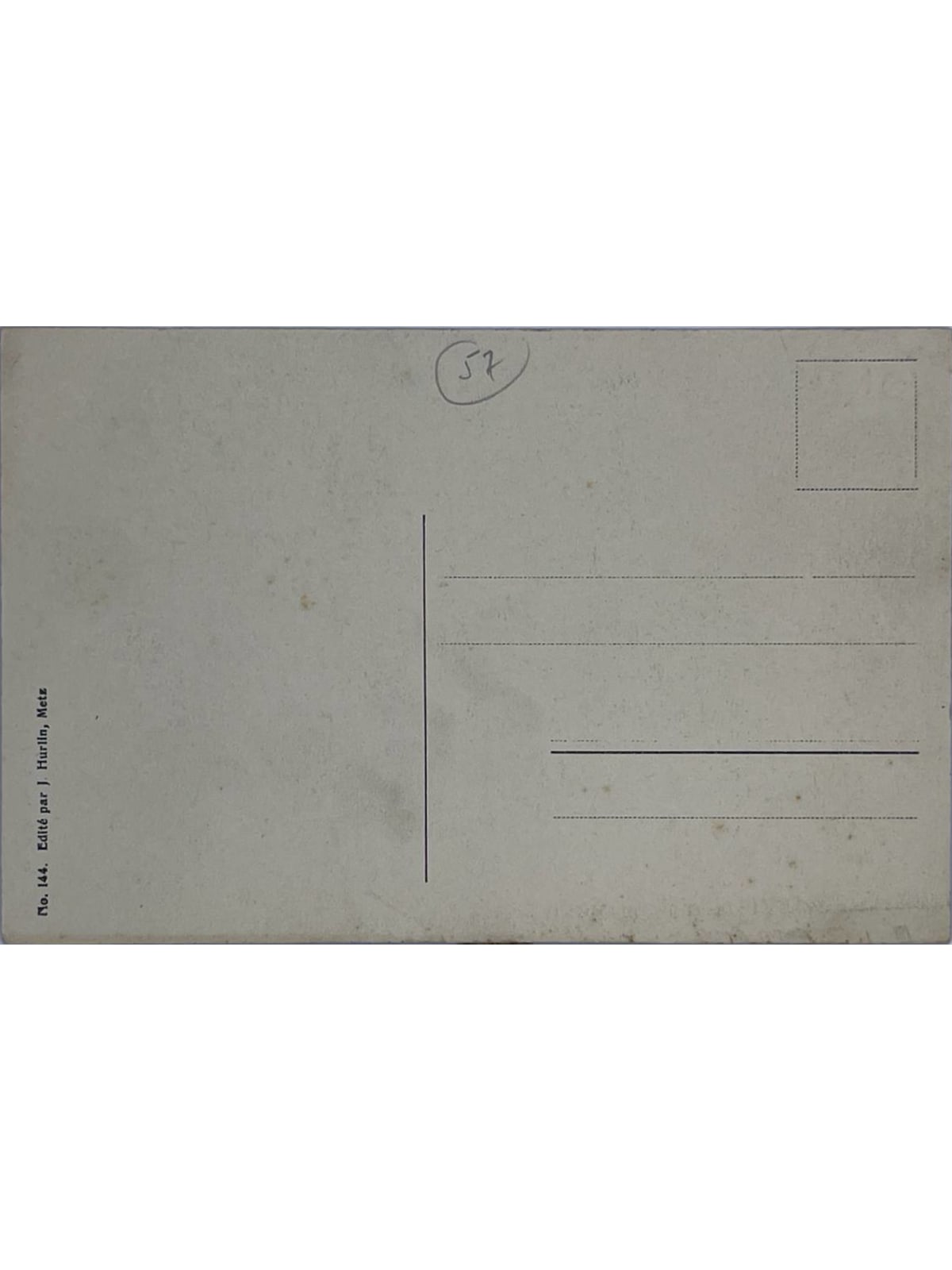 Verso de la carte postale