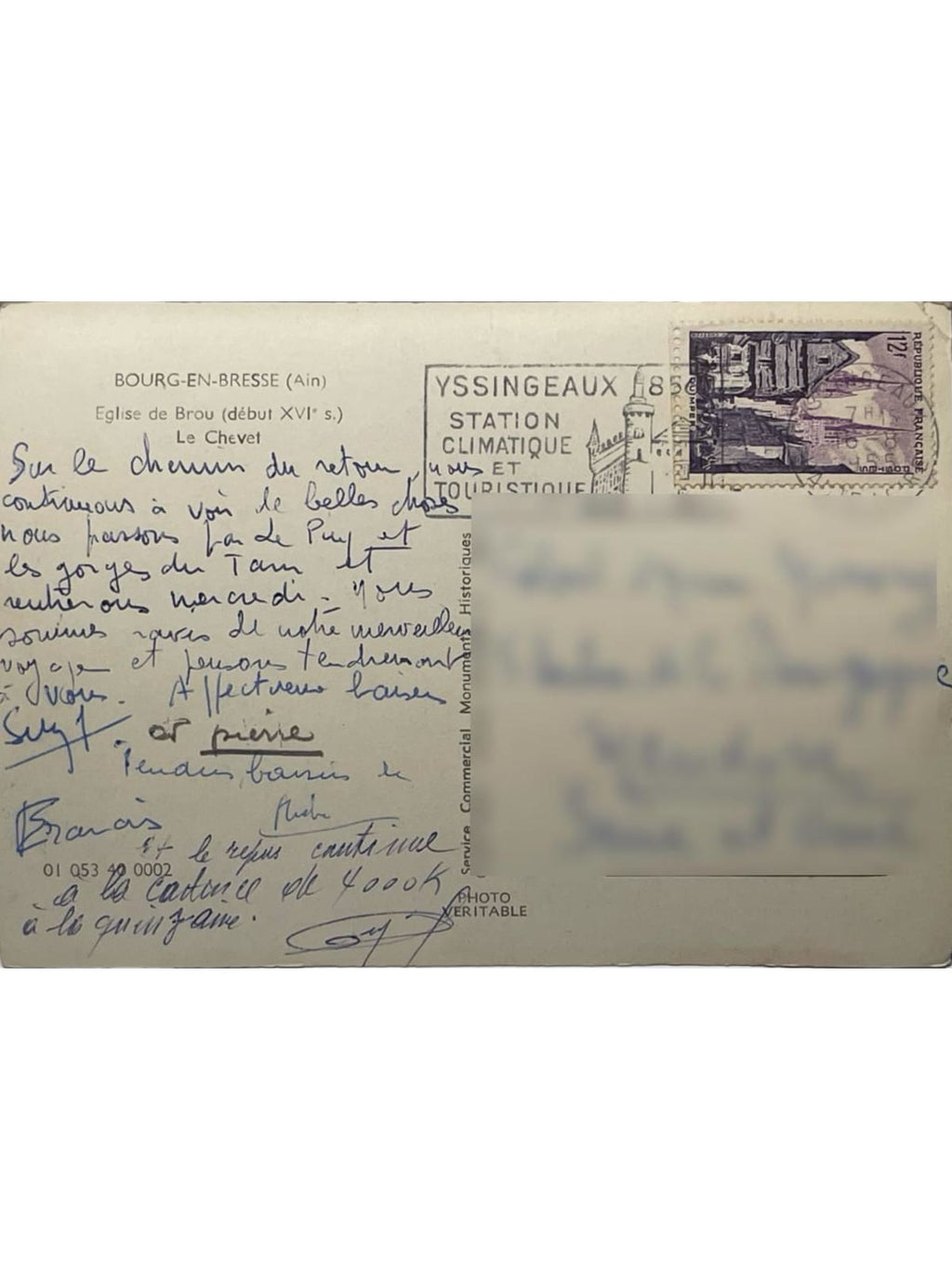 Verso de la carte postale