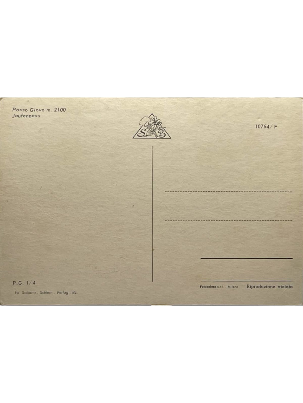 Verso de la carte postale