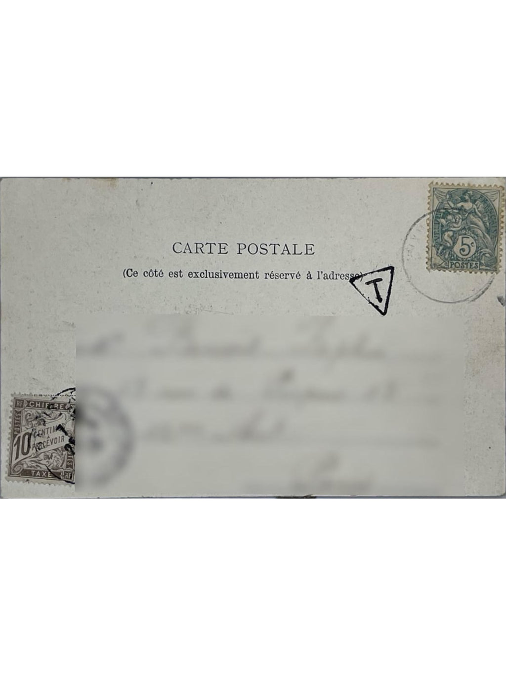 Verso de la carte postale