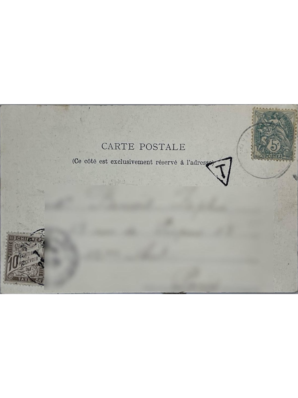 Verso de la carte postale