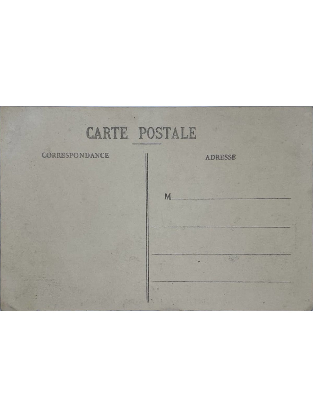 Verso de la carte postale