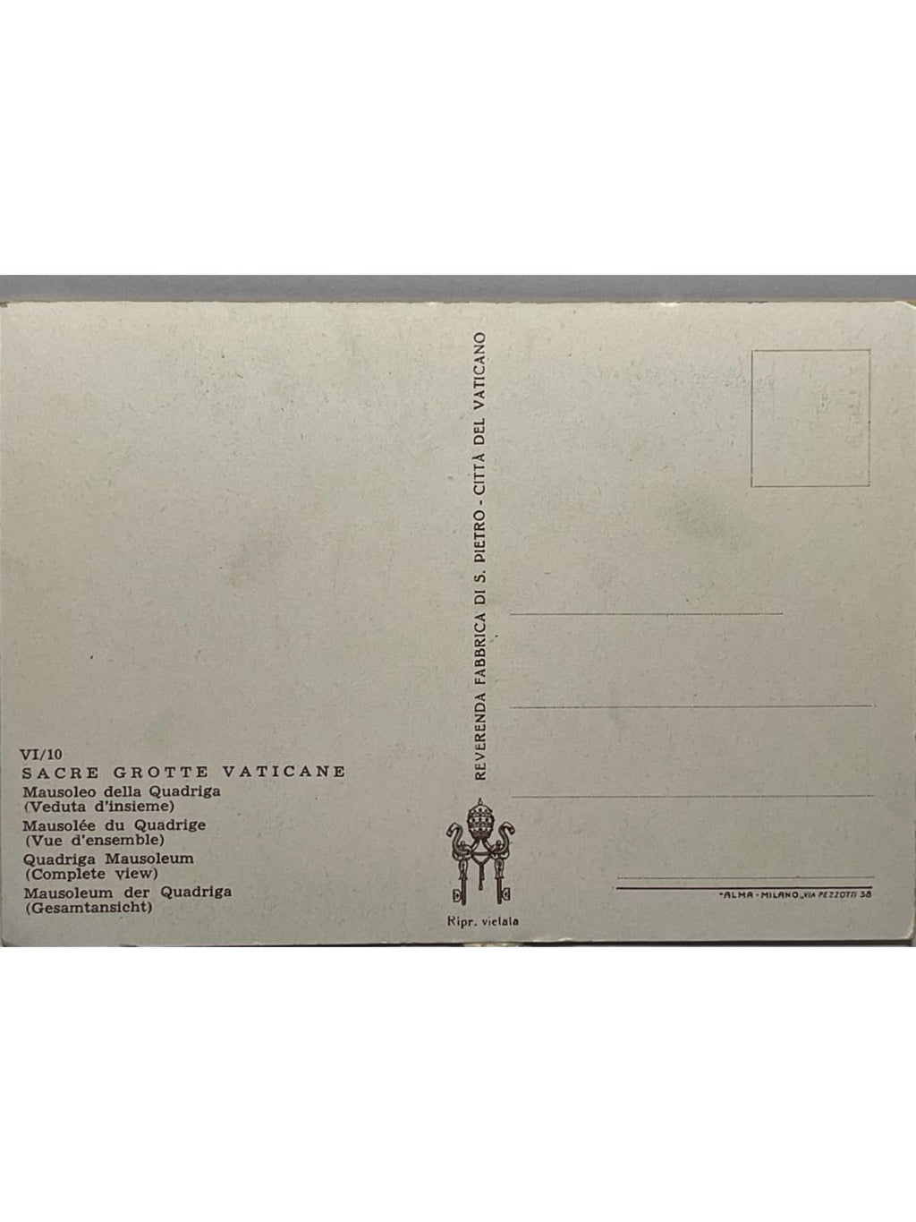 Verso de la carte postale