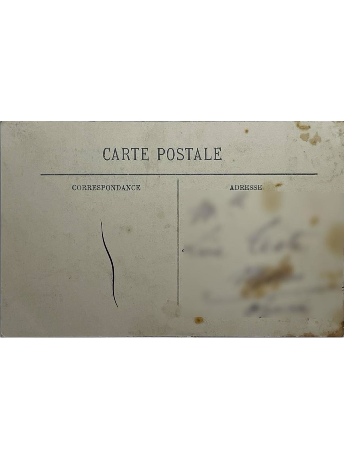 Verso de la carte postale