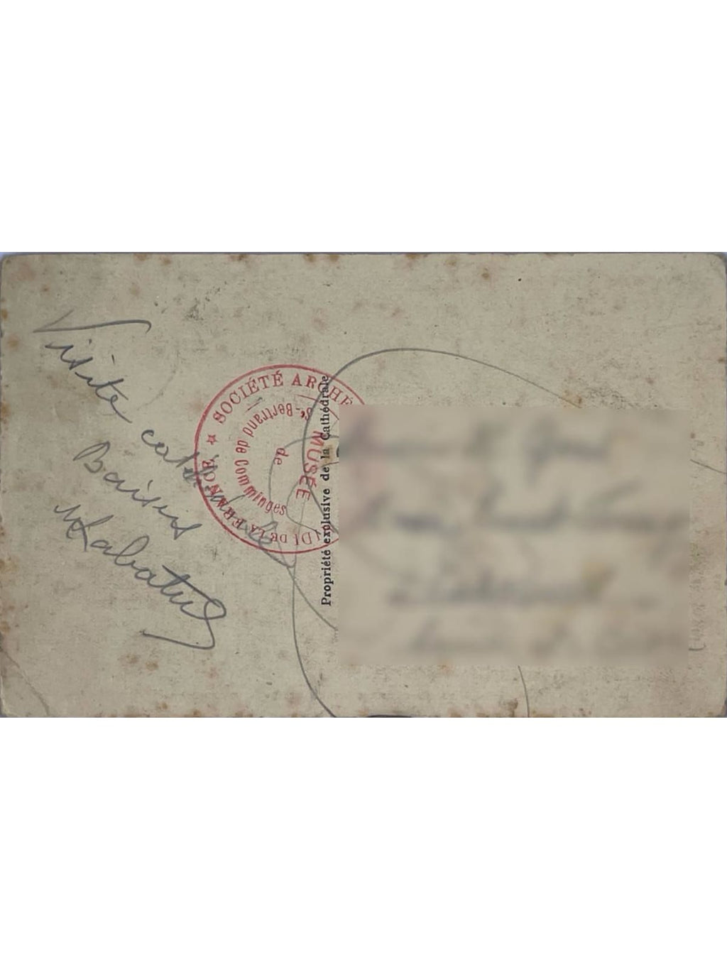 Verso de la carte postale