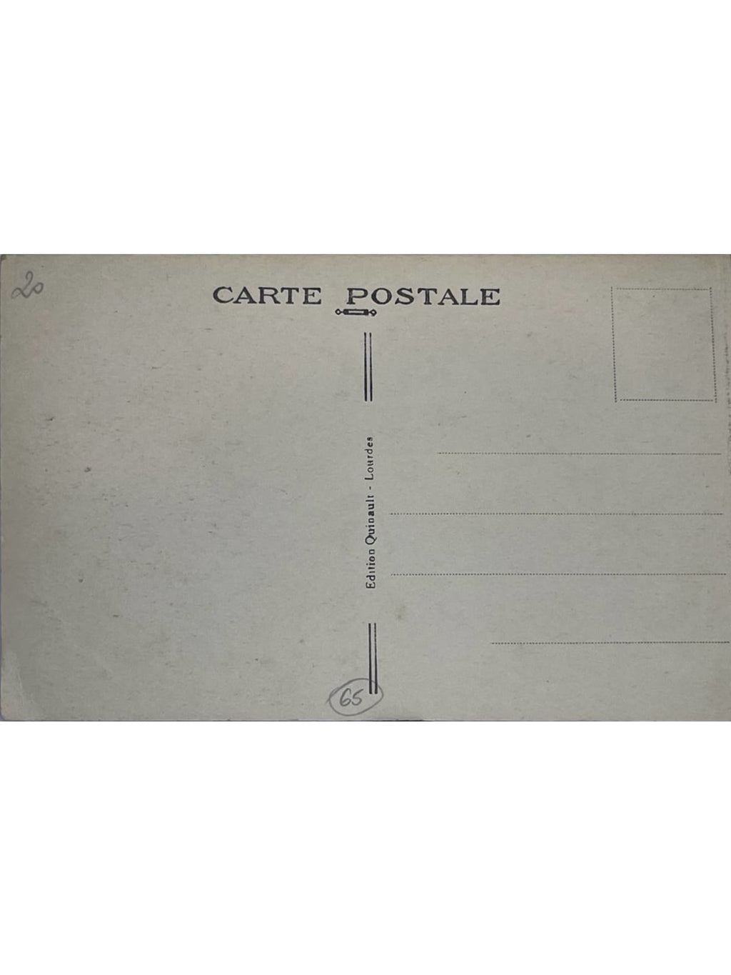 Verso de la carte postale