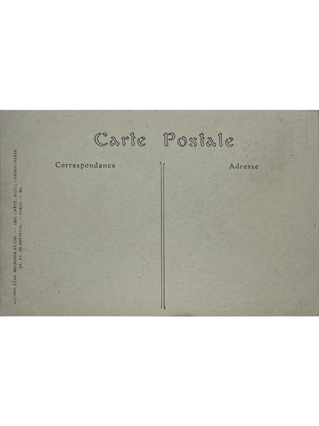 Verso de la carte postale