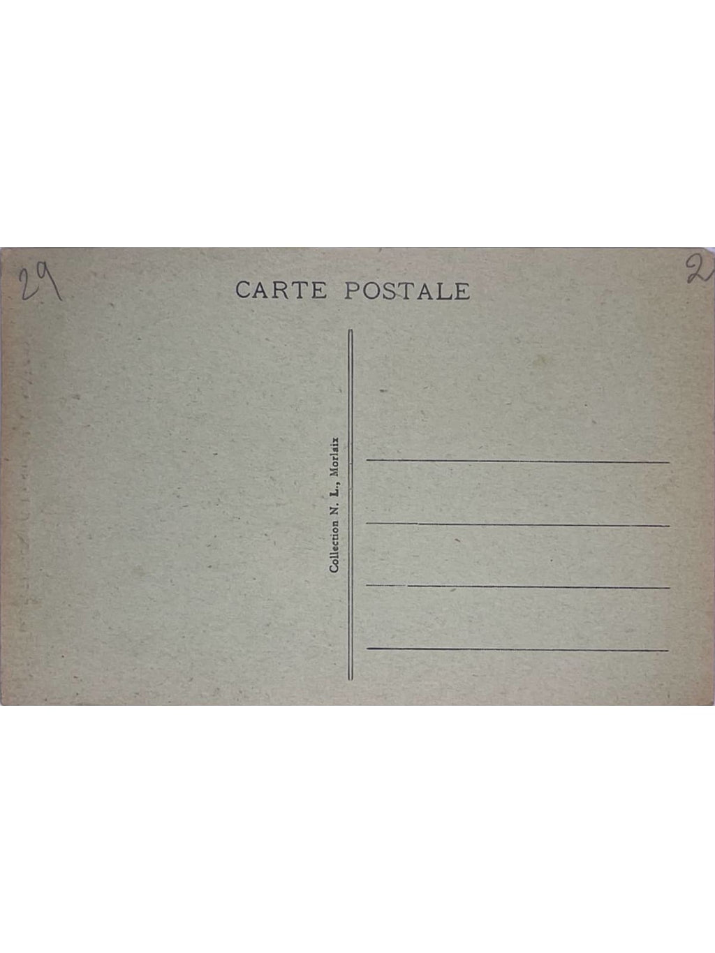 Verso de la carte postale