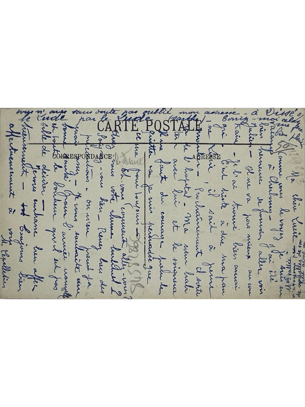 Verso de la carte postale