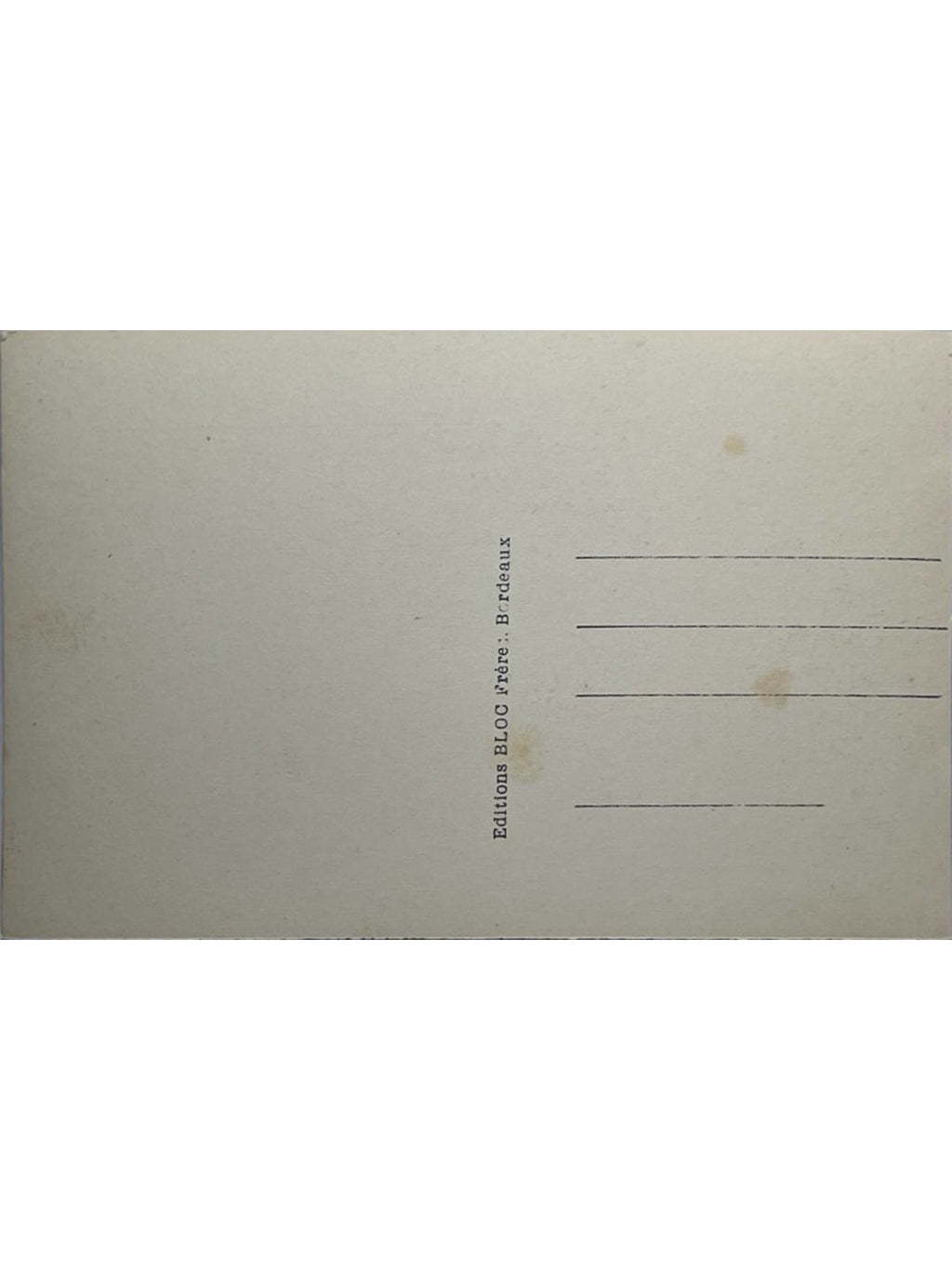 Verso de la carte postale