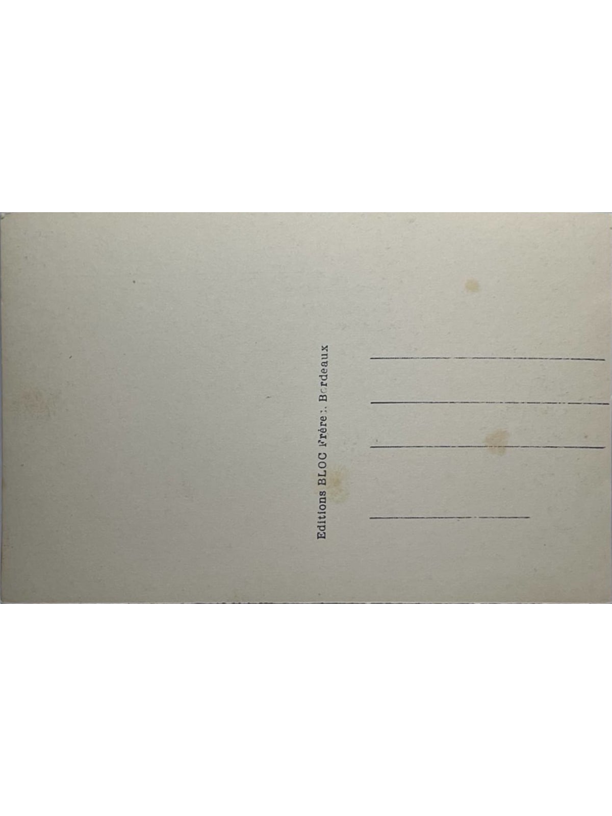 Verso de la carte postale