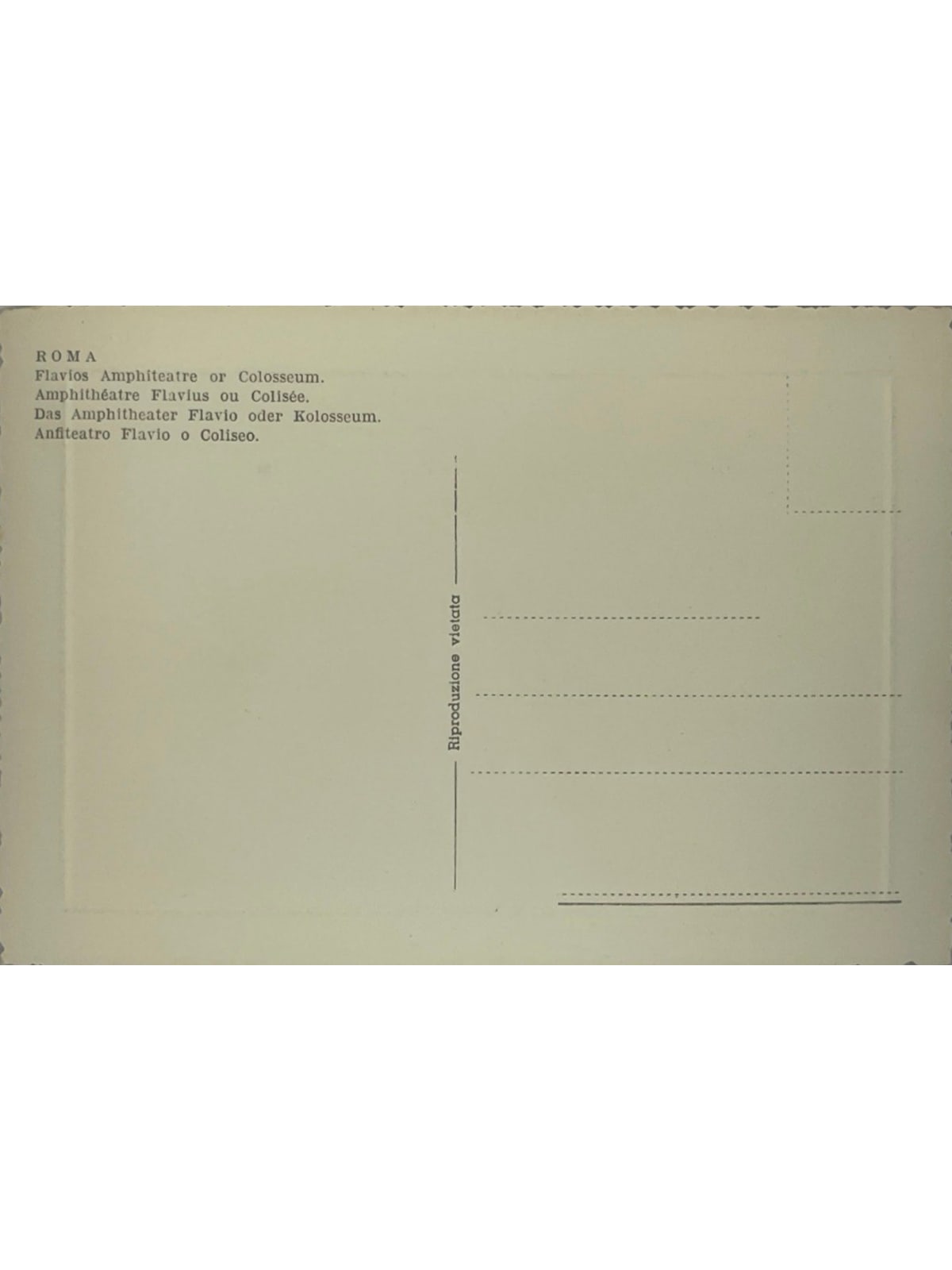 Verso de la carte postale