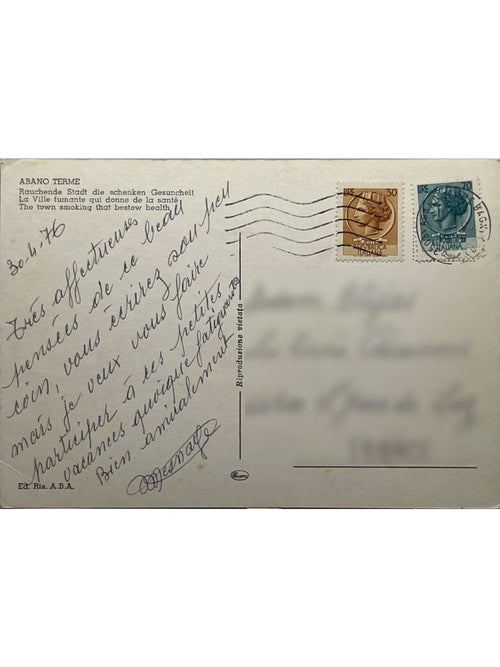 Verso de la carte postale