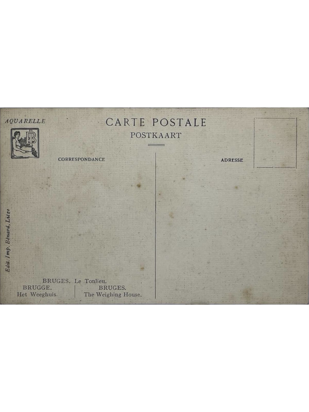 Verso de la carte postale