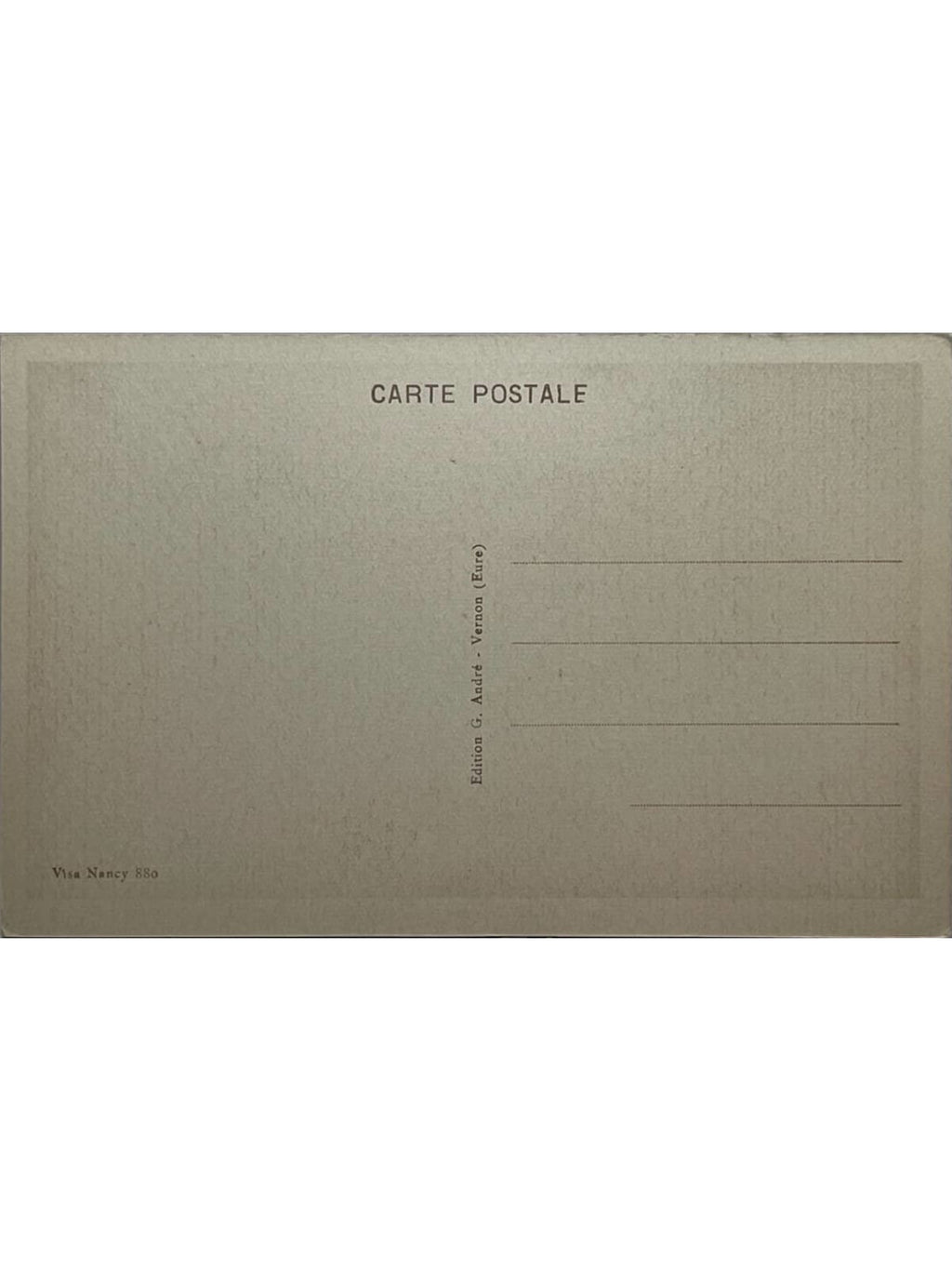 Verso de la carte postale