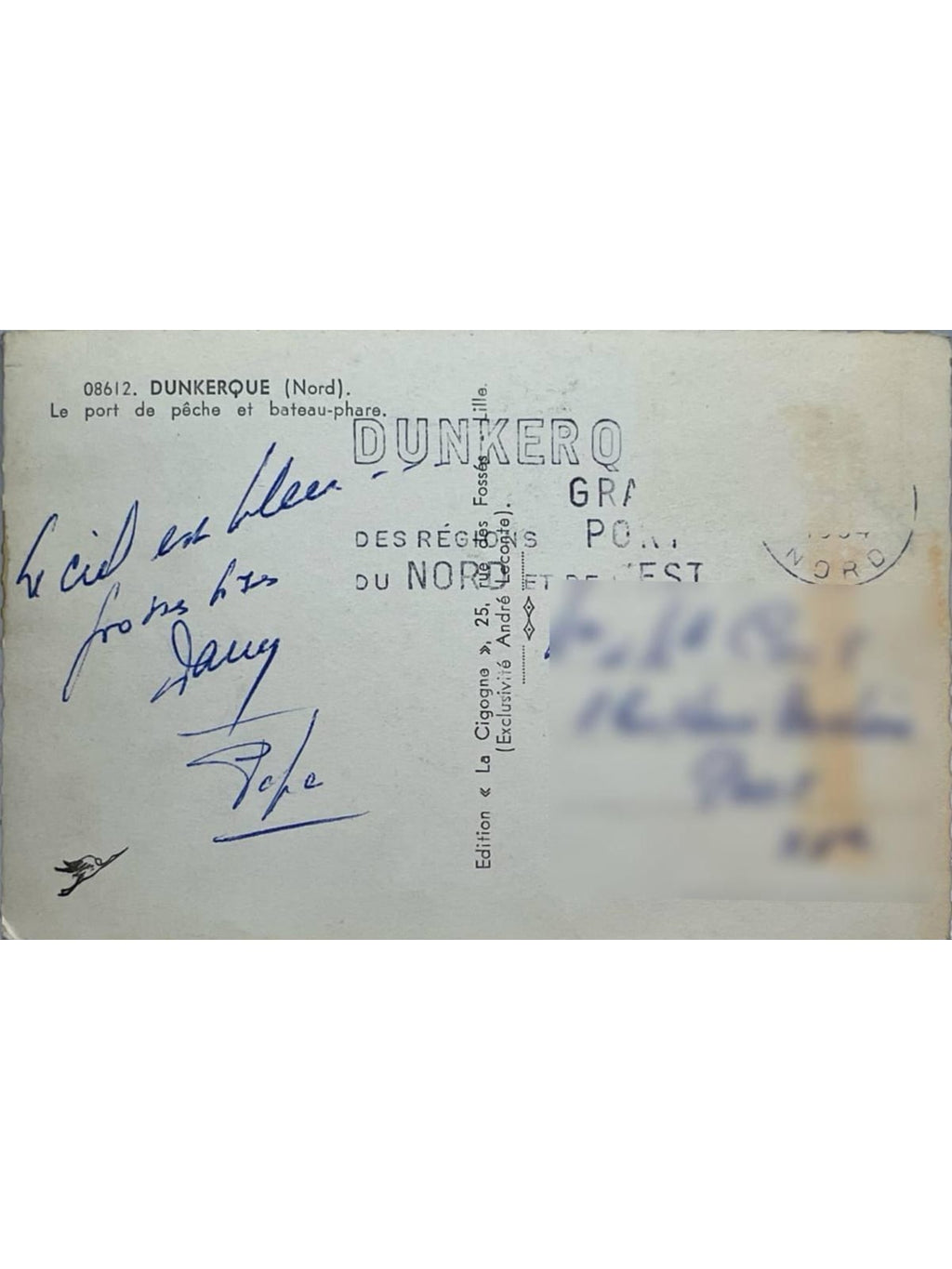 Verso de la carte postale