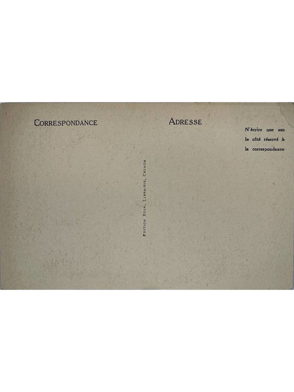 Verso de la carte postale