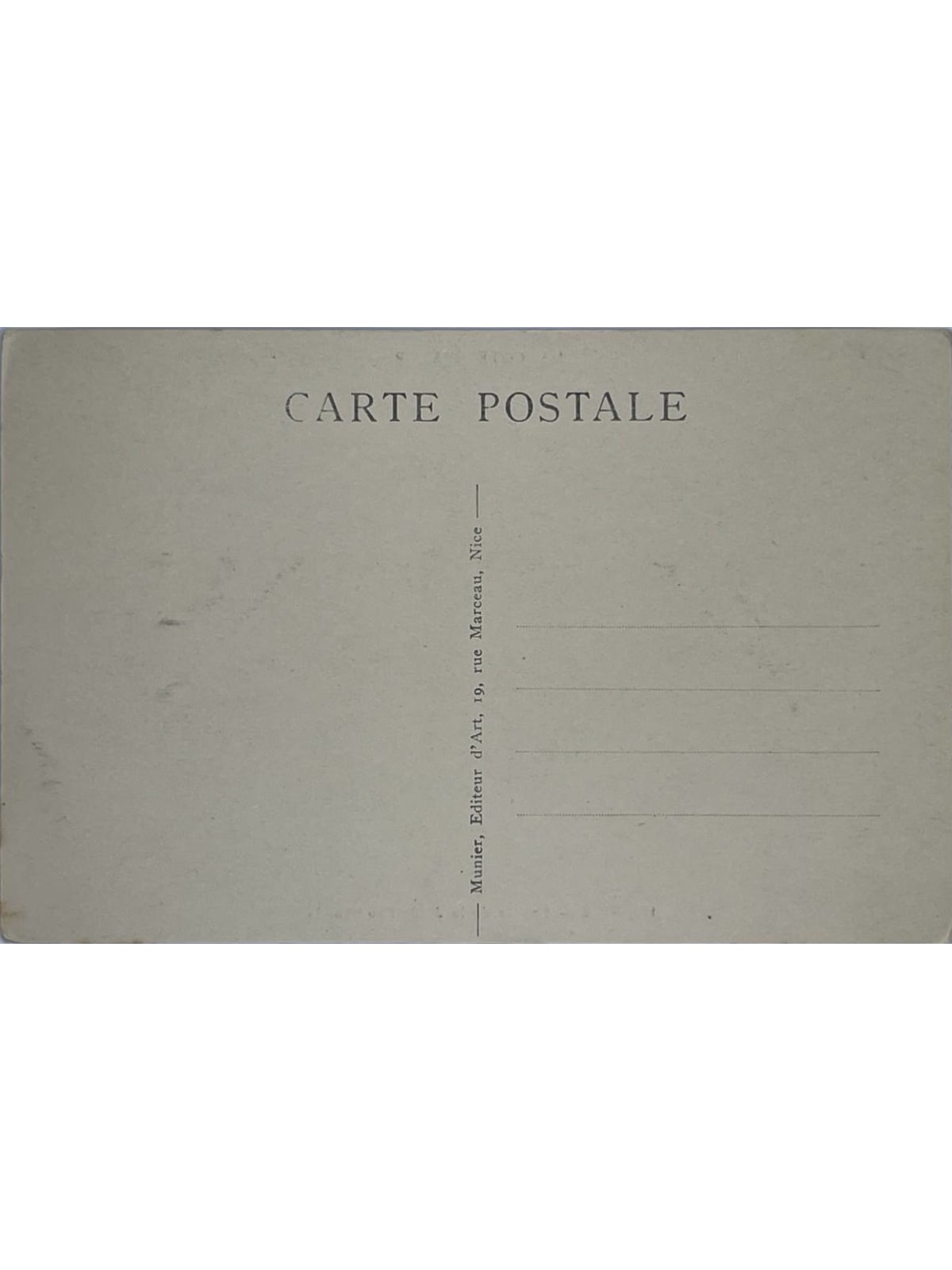 Verso de la carte postale