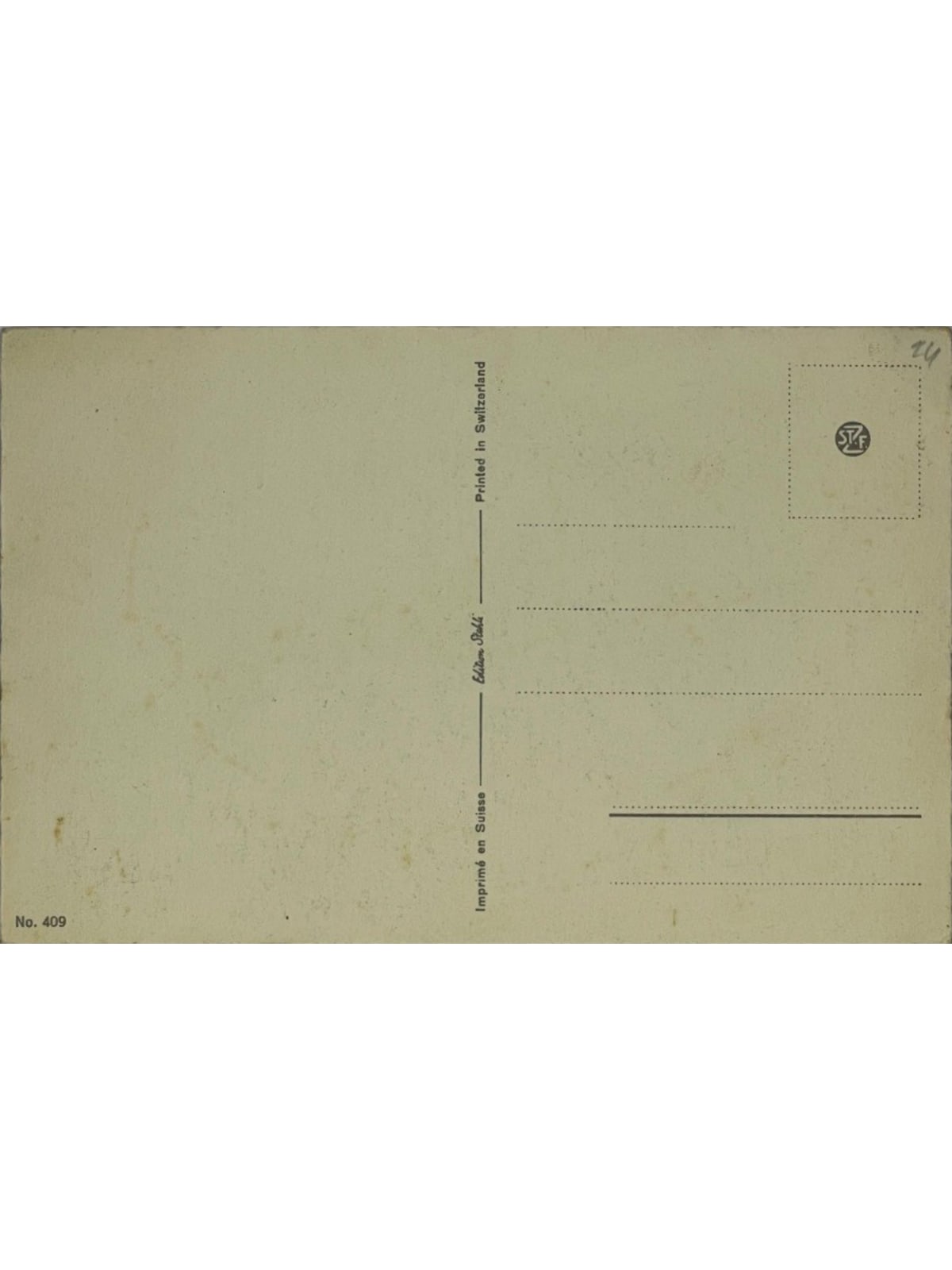Verso de la carte postale
