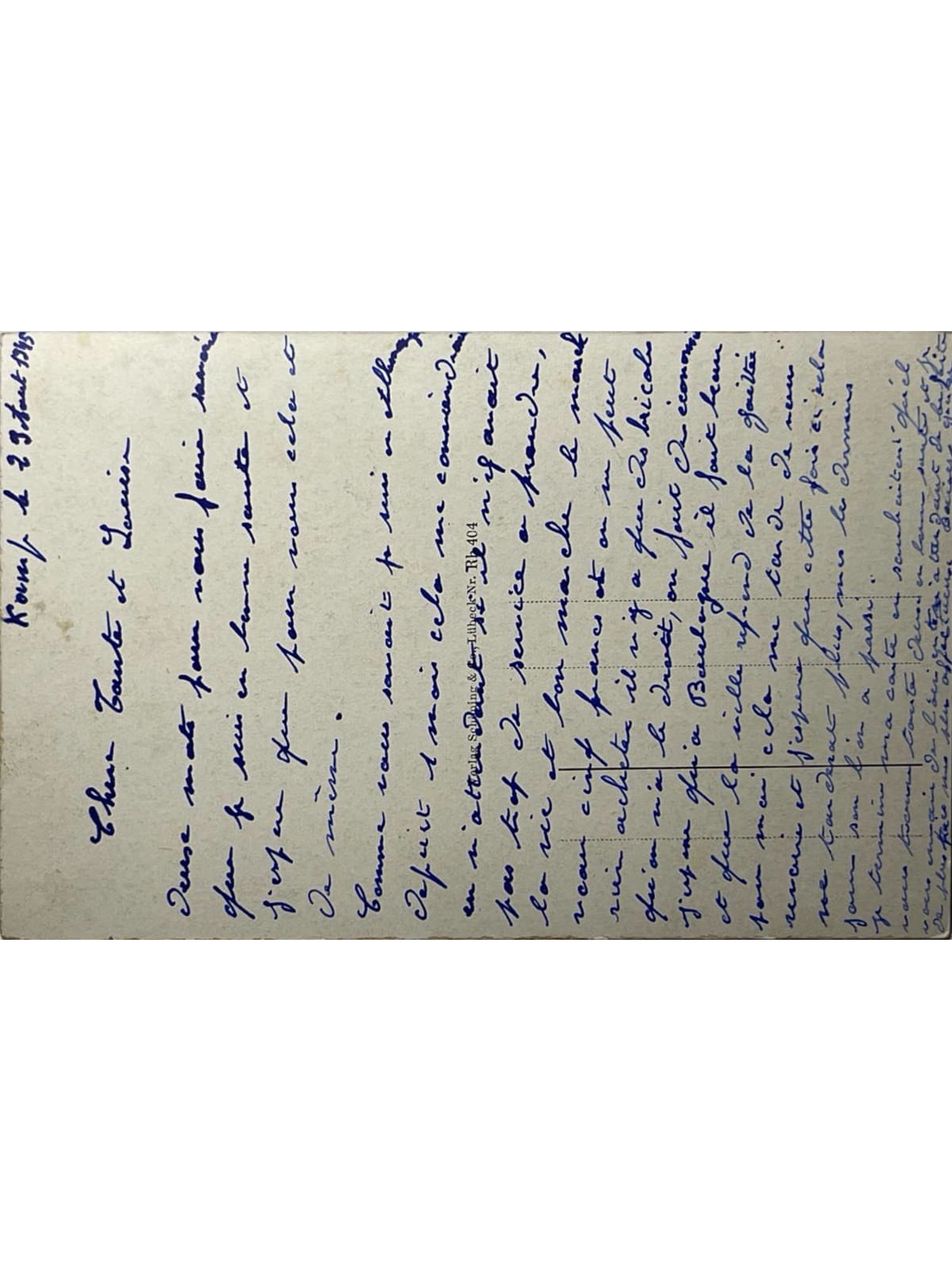 Verso de la carte postale