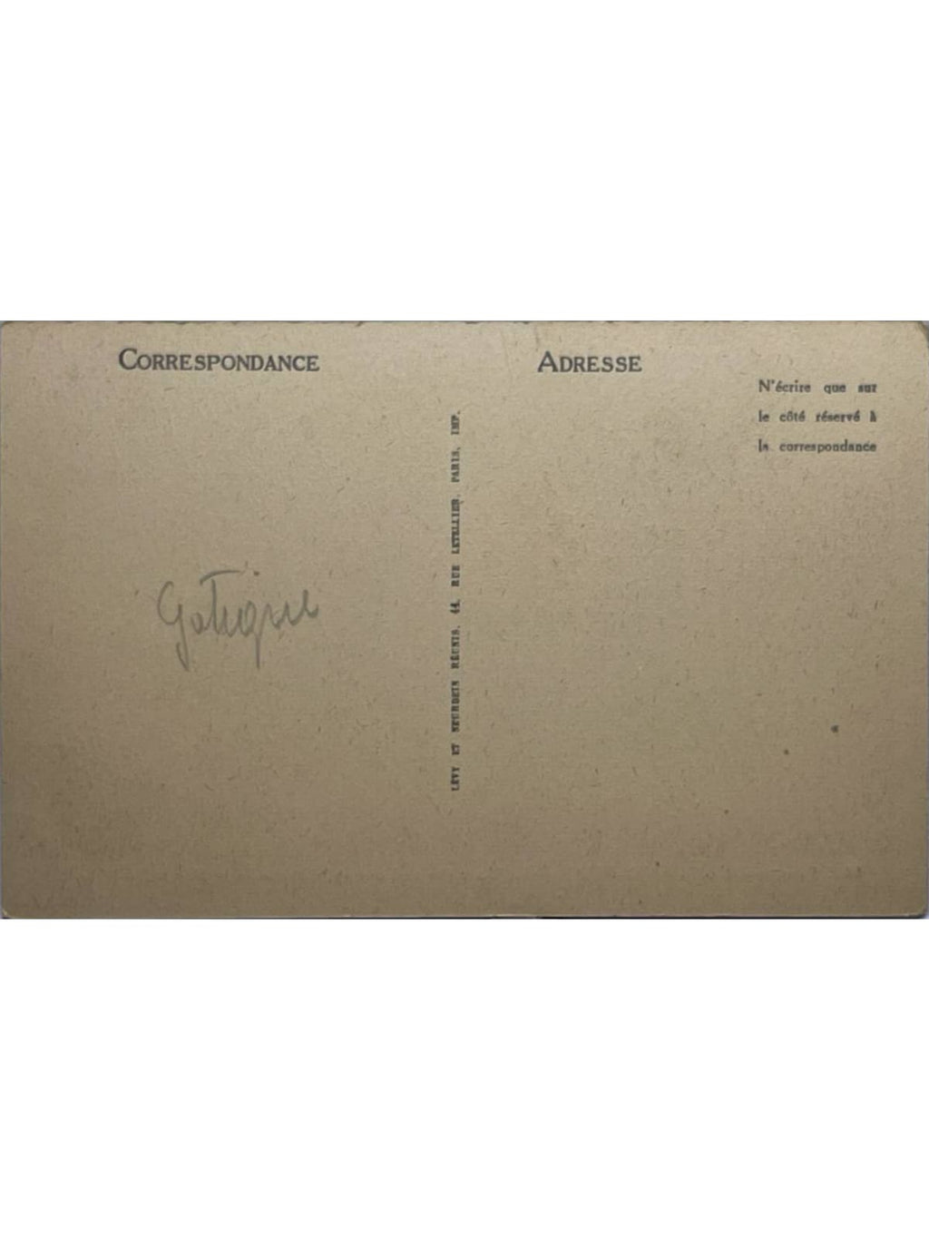 Verso de la carte postale